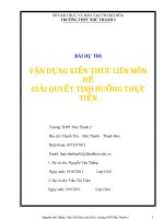 Bài thi liên môn: Vận dụng kiến thức liên môn để trồng keo lai kinh tế giúp bảo vệ môi trường và phát triển kinh tế