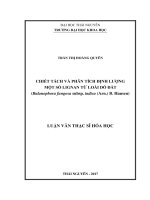 Chiết tách và phân tích định lượng một số lignan từ loài dó đất (Balanophora fungosa subsp. indica (Arn.) B. Hansen) (LV thạc sĩ)