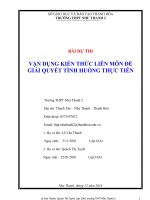 bài thi liên môn: phát triển du lịch gắn với bảo vệ môi trường tại vườn quốc gia bến en