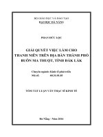 Giải quyết việc làm cho thanh niên trên địa bàn thành phố buôn ma thuột, tỉnh đắk lắk (tt) 