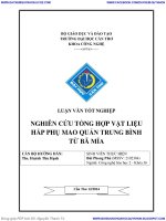 Nghiên cứu tổng hợp vật liệu hấp phụ mao quản trung bình từ bã mía, ứng dụng xử lí kim loại nặng trong nước 
