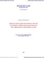 KHẢO sát hàm LƯỢNG POLYPHENOL TỔNG số và VITAMIN c TRONG một số LOẠI TRÁI cây bán TRÊN địa bàn THÀNH PHỐ cần THƠ 