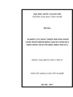 Nghiên cứu phát triển phương pháp chẩn đoán bệnh động mạch vành dựa trên phân tích tín hiệu điện tim ecg (tt) 