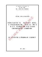 Nâng cao chất lượng dịch vụ bán lẻ tại ngân hàng thương mại cổ phần đầu tư và phát triển việt nam chi nhánh thừa thiên huế 