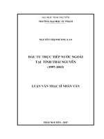 Đầu tư trực tiếp nước ngoài tại tỉnh Thái Nguyên (19972015) (LV thạc sĩ)