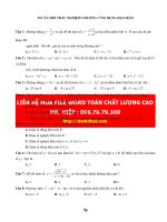 30 Câu bài tập trắc nghiệm Ứng dụng đạo hàm - File word có đáp án