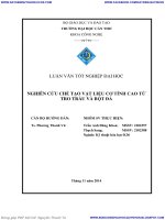 NGHIÊN cứu CHẾ tạo vật LIỆU cơ TÍNH CAO từ TRO TRẤU và bột đá 