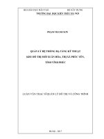 Quản lý hệ thống hạ tầng kỹ thuật khu đô thị mới xuân hòa, thị xã phúc yên, tỉnh vĩnh phúc (tt) 