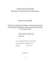 NGHIÊN CỨU TÍNH ĐA DẠNG SINH HỌC VỀ THÀNH PHẦN LOÀI BÒ SÁT, ẾCH NHÁI TẠI KHU RỪNG THÁC TIÊN, ĐÈO GIÓ, HUYỆN XÍN MẦN, TỈNH HÀ GIANG