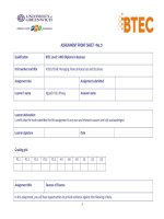 Managing Financial Resources and Decisions  Assignment 1  BTEC  Nguyen Huu Phong  2017