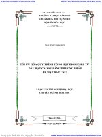 TỐI ưu hóa QUY TRÌNH TỔNG hợp BIODIESEL từ dầu hạt CAO SU BẰNG PHƯƠNG PHÁP bề mặt đáp ỨNG 