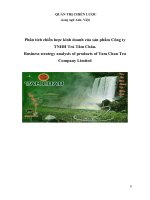 Phân tích chiến lược kinh doanh của sản phẩm công ty TNHH trà tâm châu 