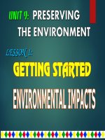 Unit 09. Preserving the Environment. Lesson 1. Getting started