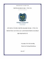 Xây dựng văn hóa trường đại học bà rịa   vũng tàu nhằm nâng cao năng lực cạnh tranh trong giai đoạn hội nhập quốc tế 