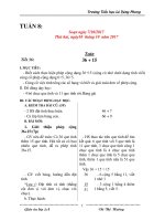 Giáo án trọn bộ toán lớp 2 tuần 8 