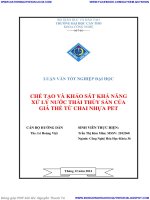 CHẾ tạo và KHẢO sát KHẢ NĂNG 15 xử lý nước THẢI THỦY sản của 16 GIÁ THỂ từ CHAI NHỰA PET 