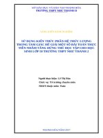 vân dụng các kiến thức phần giải tam giác để giải các bài toán thực tiễn