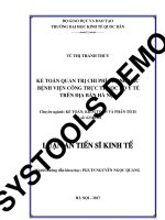 kế toán quản trị chi phí trong các bệnh viện công trực thuộc bộ y tế trên địa bàn hà nội