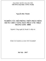 Nghiên cứu mô phỏng trên phần mềm sscnc chức năng máy phay cnc trục thẳng gsm   800s (tt) 