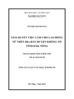 Giải quyết việc làm cho lao động nữ trên địa bàn huyện krông nô tỉnh đắk nông (tt) 
