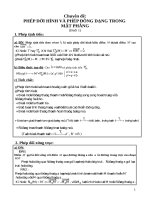 PHÉP dời HÌNH, PHÉP ĐỒNG DẠNG TRONG mặt PHẲNG