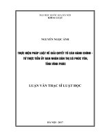 Thực hiện pháp luật về giải quyết tố cáo hành chính   từ thực tiễn ủy ban nhân dân thị xã phúc yên, tỉnh vĩnh phúc 