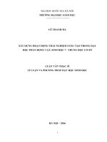 Xây dựng hoạt động trải nghiệm sáng tạo trong dạy học phần động vật   sinh học 7   trung học cơ sở 