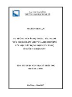 Tư tưởng về cán bộ trong tác phẩm sửa đổi lối làm việc của hồ chí minh với việc xây dựng đội ngũ cán bộ ở nước ta hiện nay (tt) 