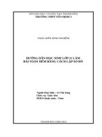 Hướng dẫn học sinh lớp 11 làm bài toán đếm bằng cách lập sơ đồ 