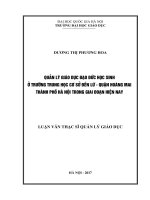 Quản lý giáo dục đạo đức học sinh ở trường trung học cơ sở đền lừ   quận hoàng mai   thành phố hà nội trong giai đoạn hiện nay 