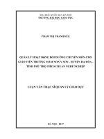 Quản lý hoạt động bồi dưỡng chuyên môn cho giáo viên trường mầm non ysơn, huyện hạ hòa, tỉnh phú thọ theo chuẩn nghề nghiệp 