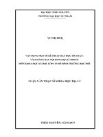Vận dụng một số kĩ thuật dạy học tích cực vào giảng dạy nội dung Địa lí trong môn Khoa học xã hội lớp 6 ở mô hình trường học mới (LV thạc sĩ)