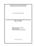 Sử dụng tích hợp liên môn trong dạy học địa lý ở THPT 