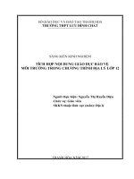 Tích hợp nội dung giáo dục bảo vệ môi trường trong chương trình địa lí lớp 12 