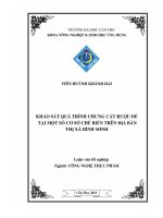 KHẢO sát QUÁ TRÌNH CHƯNG cất rượu đế tại một số cơ sở CHẾ BIẾN TRÊN địa bàn THỊ xã BÌNH MINH