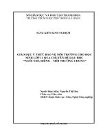 skkn giáo dục ý thức bảo vệ môi trường cho học sinh lớp 11 qua chuyên đề dạy học ngôi nhà riêng   môi trường chung 