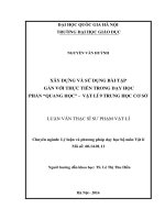 Xây dựng và sử dụng bài tập gắn với thực tiễn trong dạy học phần “quang học”   vật lí 9 trung học cơ sở 