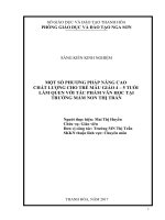 Một số biện pháp nâng cao chất lượng cho trẻ mẫu giáo 4   5 tuổi làm quen tác phẩm văn học tại trường mầm non thị trấn   nga sơn 