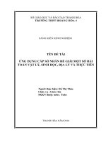 Ứng dụng cấp số nhân để giải một số bài toán vật lý, sinh học, địa lý và thực tiễn 