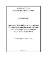 Nghiên cứu thực trạng và đề xuất giải pháp quản lý sử dụng có hiệu quả quỹ đất do ủy ban nhân dân xã sử dụng trên địa bàn huyện vụ bản, tỉnh nam định 