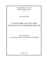 Xây dựng chiến lược công nghệ cho tổng công ty thiết bị điện đông anh 