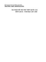 đề thi thử thpt quốc gia mô GDCD