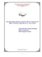 DẠY học THEO CHỦ đề  vấn đề sử DỤNG và bảo vệ tự NHIÊN CHƯƠNG TRÌNH địa lí 12   BAN cơ bản 