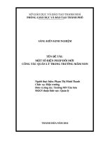 Một số biêện pháp đổi mới công tác quản lý trong trường mầm non 