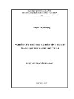 Nghiên cứu chế tạo và biến tính bề mặt màng lọc polyacrylonitrile 