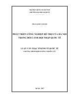 Phát triển công nghiệp hỗ trợ của hà nội trong bối cảnh hội nhập quốc tế 