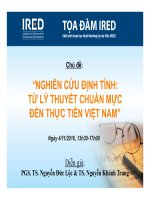 NGHIÊN CỨU ĐỊNH TÍNH TỪ LÝ THUYẾT CHUẨN MỰC ĐẾN THỰC TIỄN VIỆT NAM