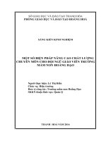 skkn một số biện pháp nâng cao chất lượng chuyên môn cho đội ngũ giáo viên 