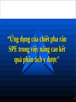 Ứng dụng của chiết pha rắn SPE trong việc nâng cao kết quả phân tích y dược