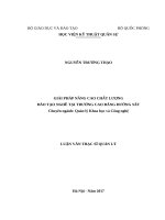 Giải pháp nâng cao chất lượng đào tạo nghề tại trường cao đẳng đường sắt